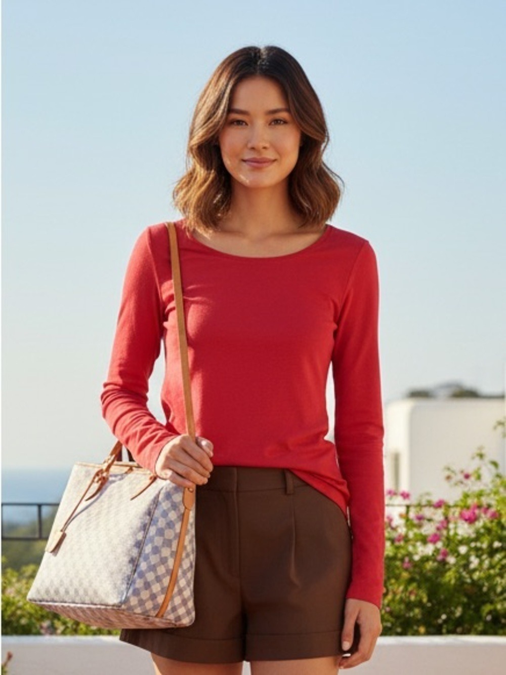GapBody Pure Body Vintage Red Long Sleeve Tee Crewneck S Cotton Stretch Basic